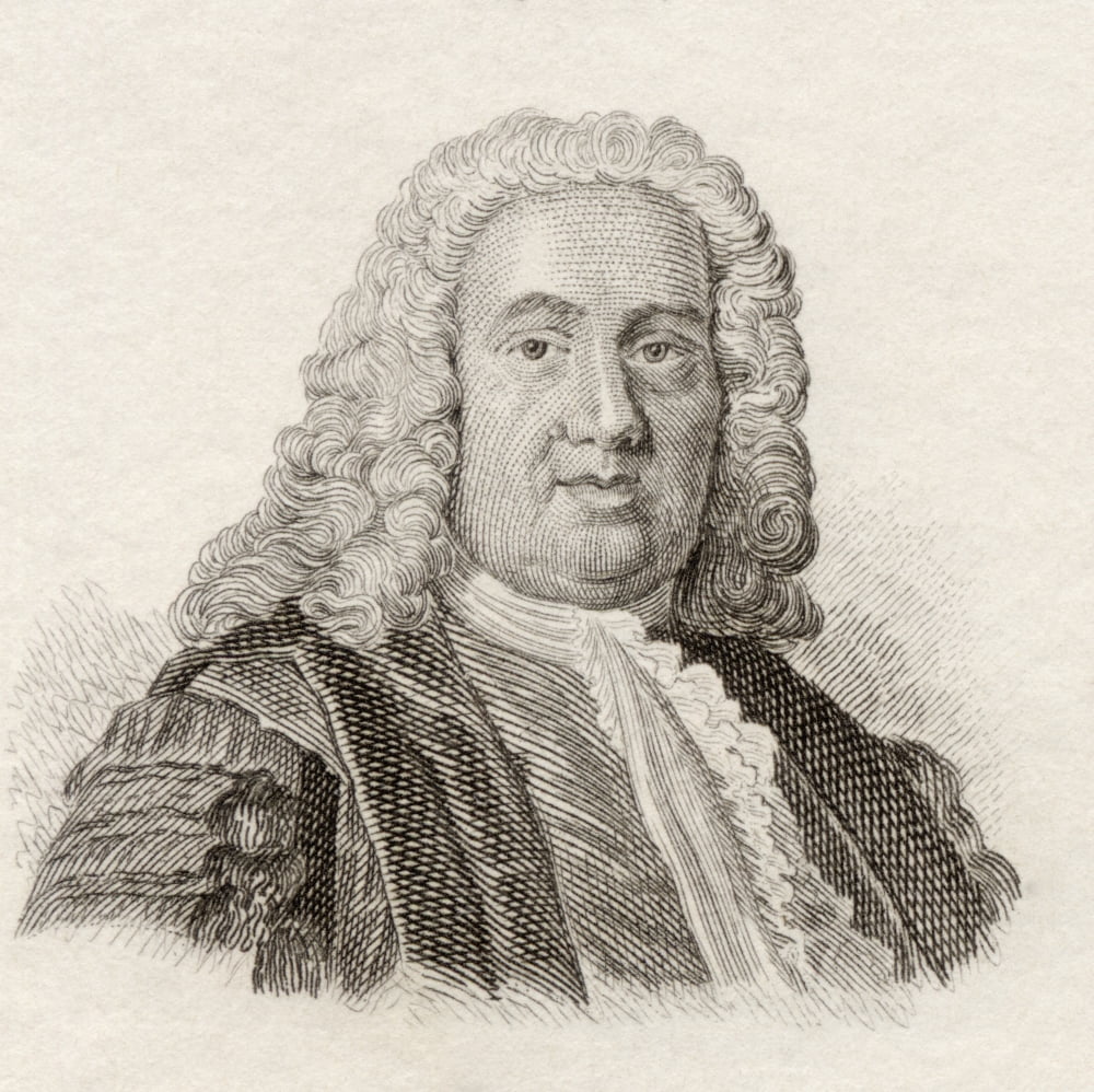 Richard Mead 1673 To 1754 English Physician From Crabbs Historical Dictionary Published 1825 Canvas Art - Ken Welsh Design Pics (24 x 24)