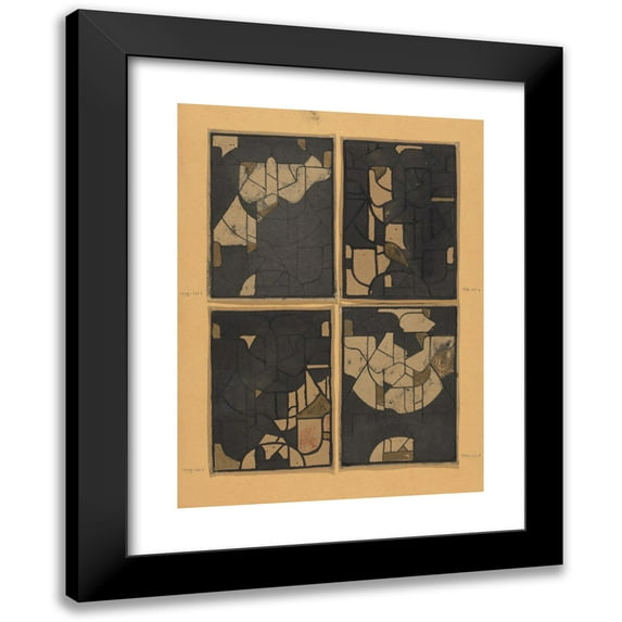 Richard Nicolaüs Roland Holst 11x14 Black Modern Framed Museum Art Print Titled - Carpet Design for Window in the Noordertransept of the Dom in Utrecht (C. 1868 - C. 1938)
