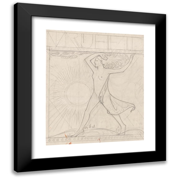 Richard Nicolaüs Roland Holst 12x14 Black Modern Framed Museum Art Print Titled - Design for Painting General Dutch Diamond Workers' Association; Freedom (1878 - 1938)