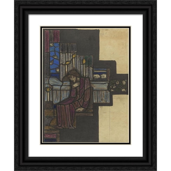 Richard Nicolaüs Roland Holst 19x24 Black Ornate Framed Double Matted Museum Art Print Titled: Design for Window in the Dutch Pavilion at the Arts Decoratifs Exhibition in Paris, 1