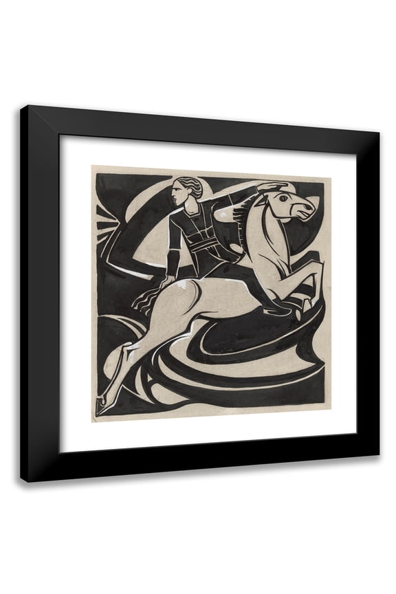 Richard Nicolaüs Roland Holst 20x21 Black Modern Framed Museum Art Print Titled - Man on Horseback (1878 - 1938)