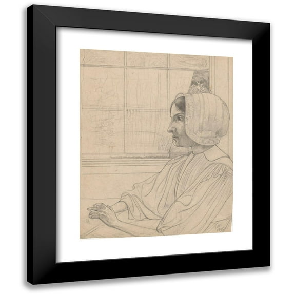 Richard Nicolaüs Roland Holst 20x24 Black Modern Framed Museum Art Print Titled - Huizer Girl from Opzij in Front of a Window (1895)