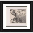 thumbnail image 1 of Richard Nicolaüs Roland Holst 21x20 Black Ornate Framed Double Matted Museum Art Print Titled: Tsar Nicolaas II of Russia on the Russian Bear (1899), 1 of 5