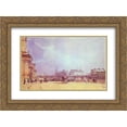 thumbnail image 1 of Richard Parkes Bonington 2x Matted 24x20 Gold Ornate Framed Art Print 'Paris. Quai du Louvre.', 1 of 2