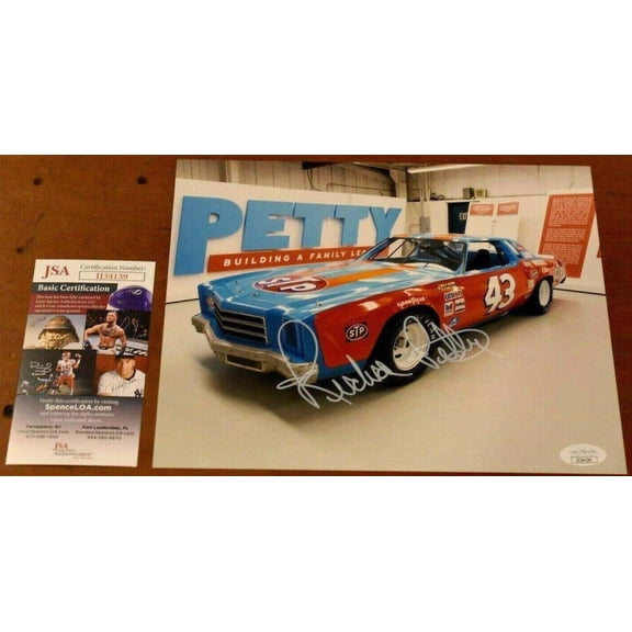 Richard Petty Signed NASCAR #43 Race Car 8x10 Horizontal Photo, White Paint Pen Autograph, JSA Authenticated