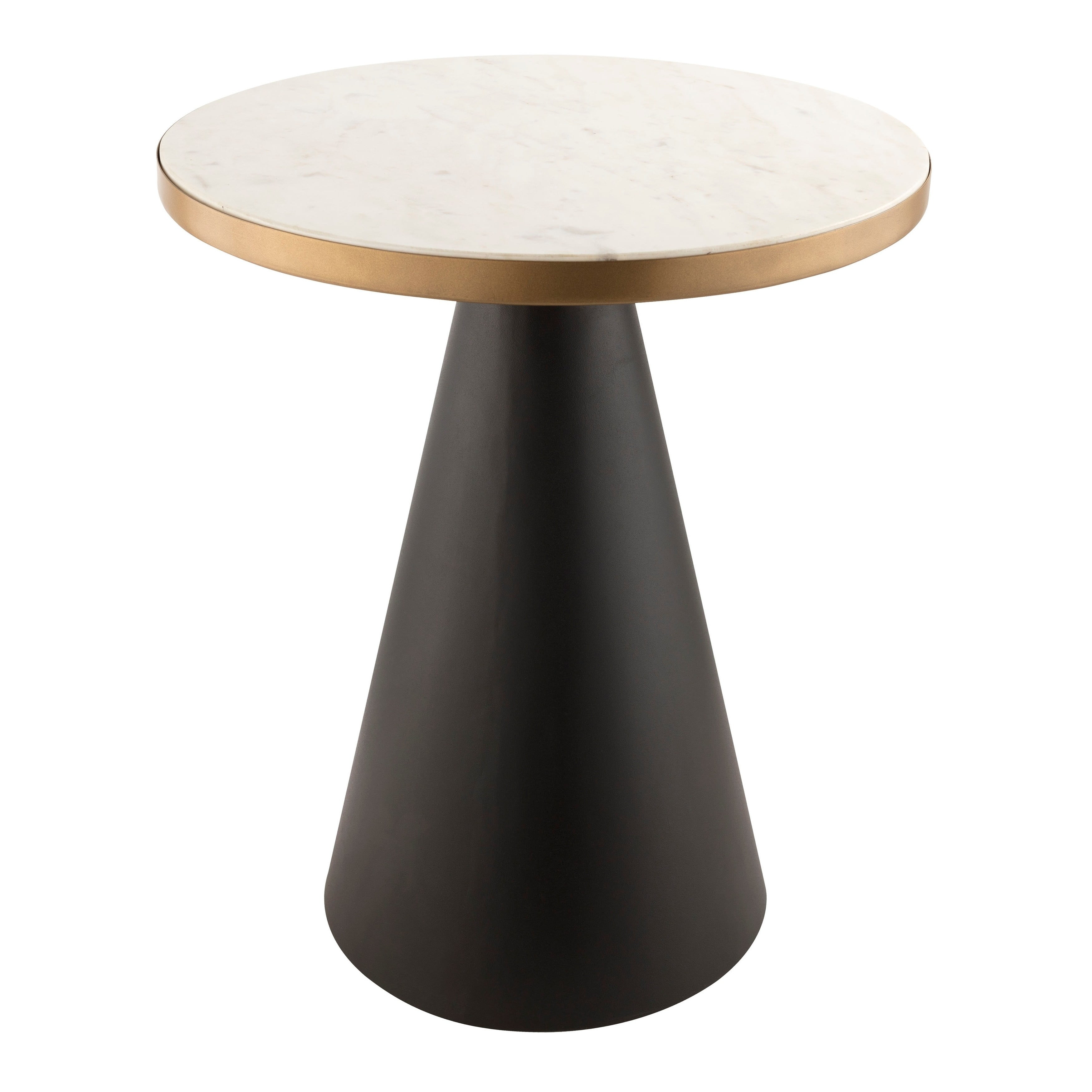 Richard Round White Marble Side Table by TOV Furniture