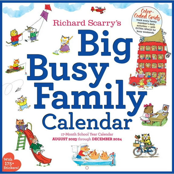 Richard Scarry Big Busy Family 2024 Wall Calendar: Track Every Family Member's Daily Activities, (Paperback)
