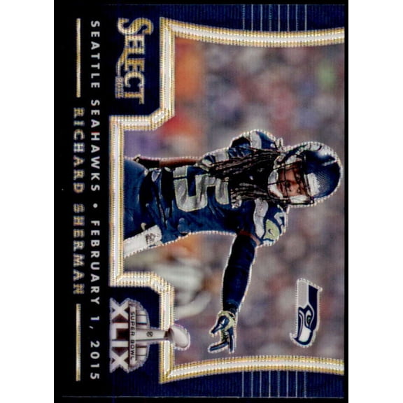 Richard Sherman Card 2014 Select Super Bowl Blue Mojo #33