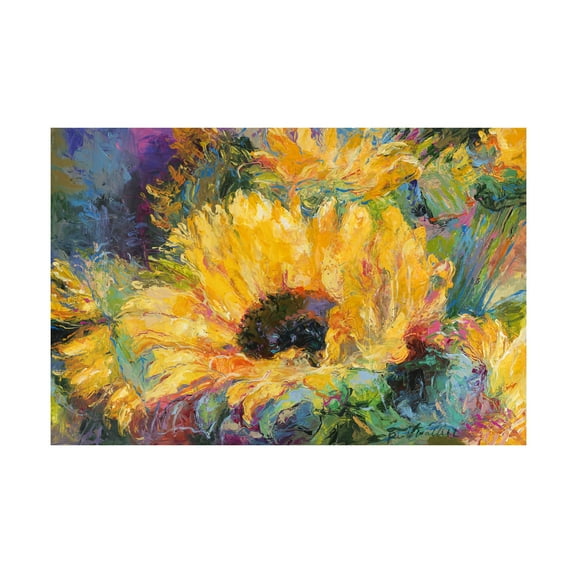 Richard Wallich 'Blue Sunflowers ' Canvas Art
