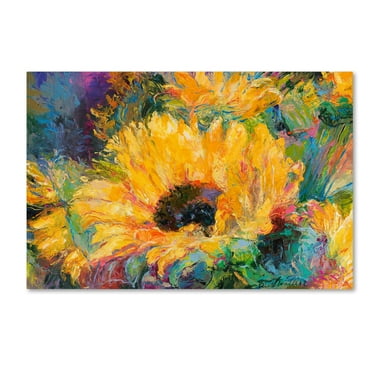 Richard Wallich 'Blue Sunflowers ' Canvas Art
