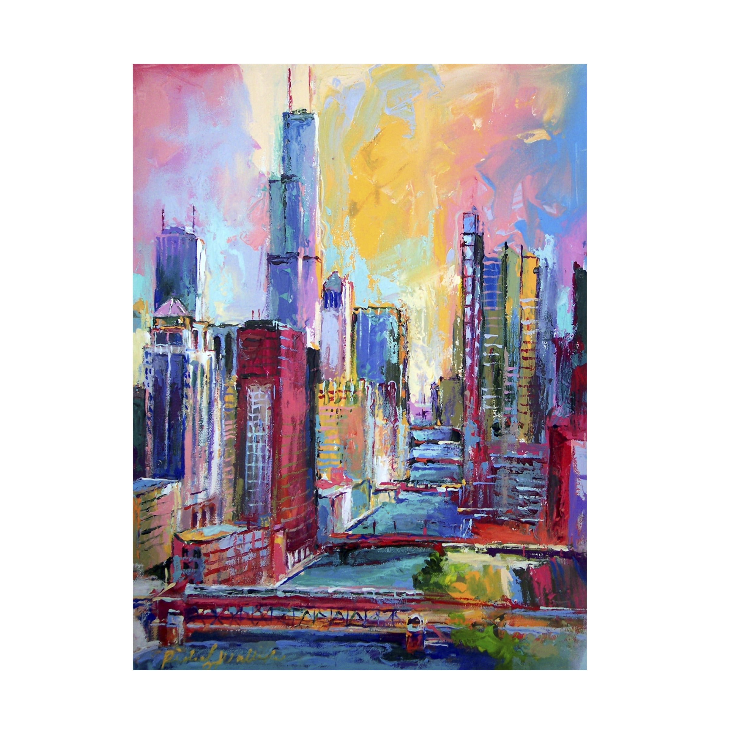 Trademark Fine Art Richard Wallich Chicago 3 Canvas Wall Art - 35x47
