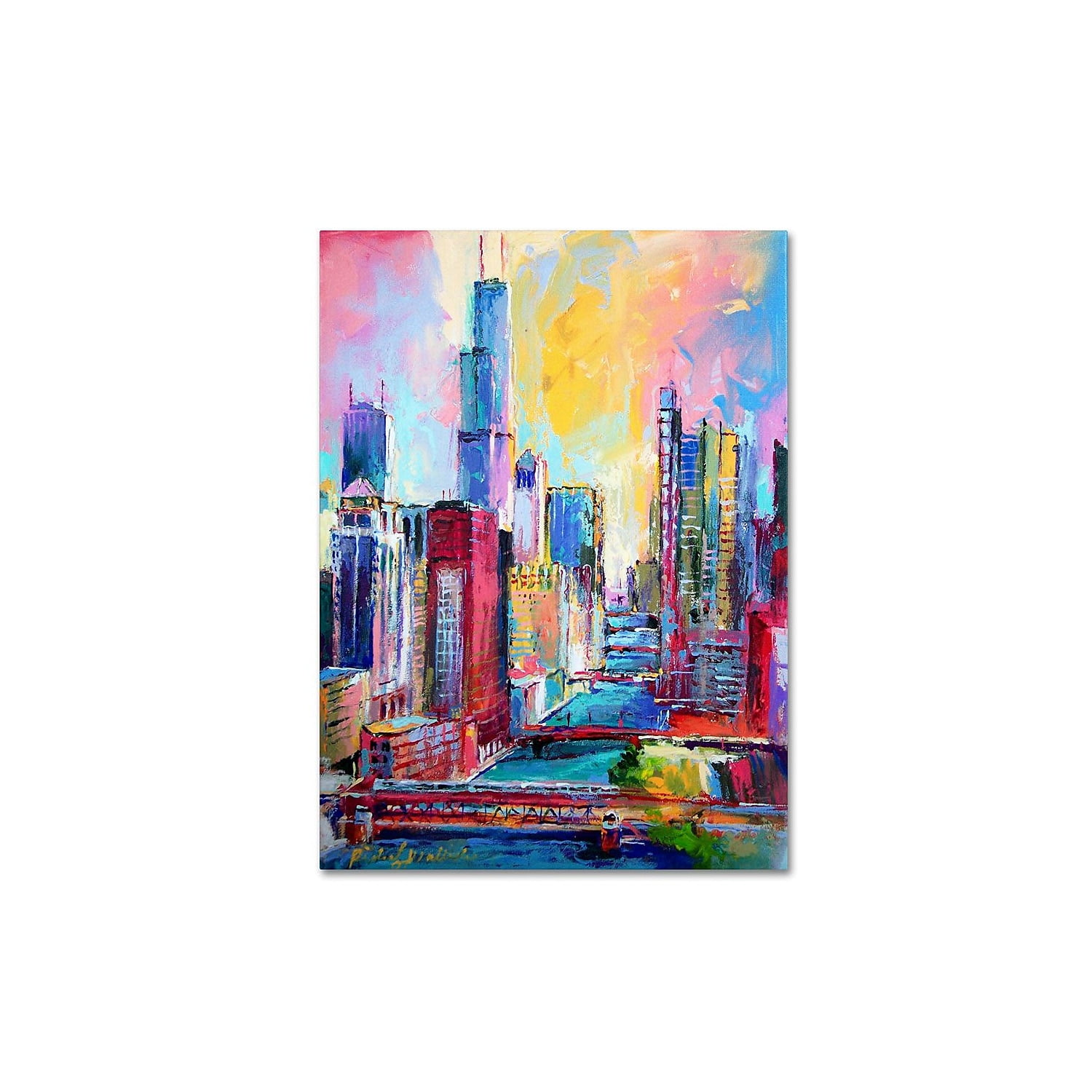 Colorful 19" x 19" Canvas Cityscape Art for Kids' Nursery
