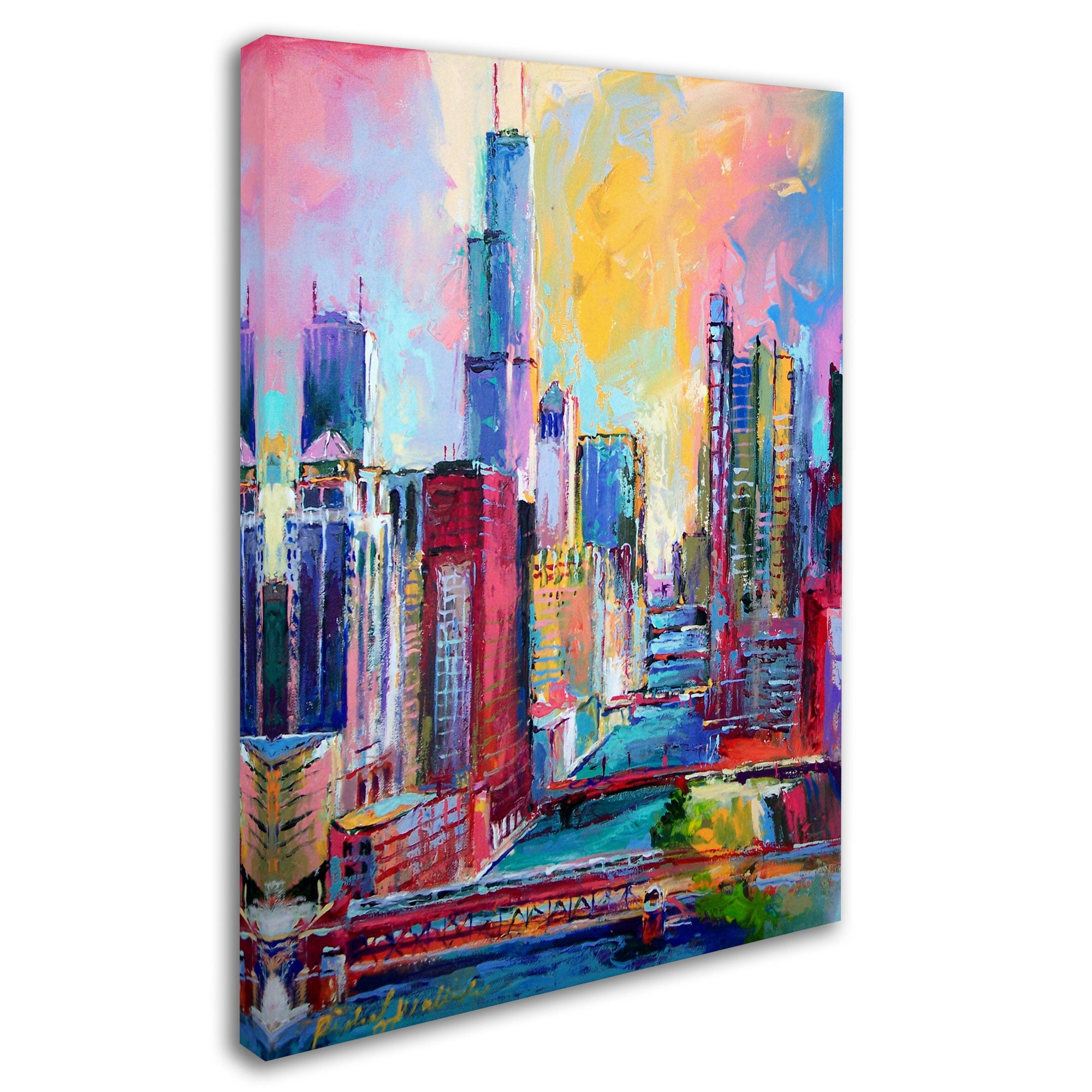 Vibrant Chicago Cityscape Canvas Art for Kids' Nursery