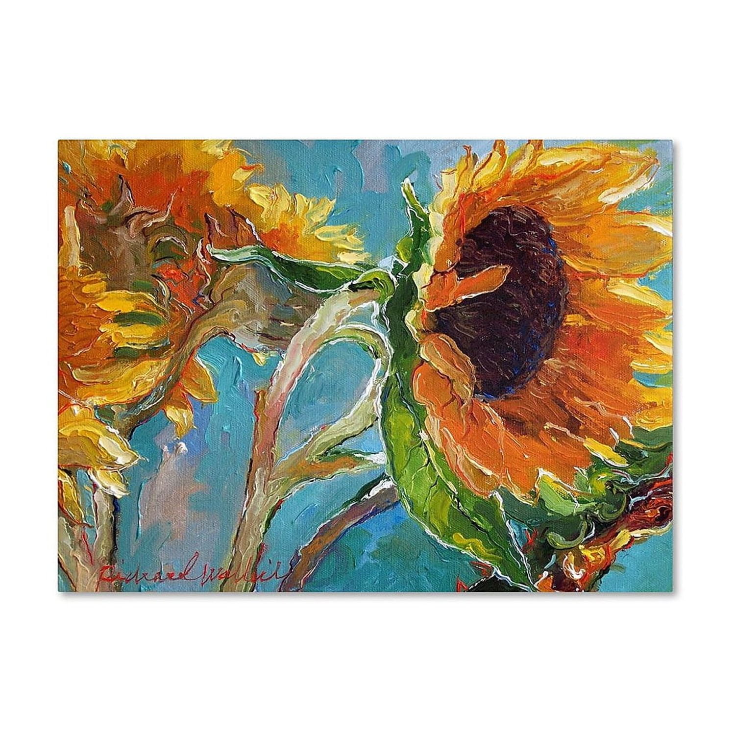 Sunflower Impressionist Canvas Art by Richard Wallich, 32" x 24"