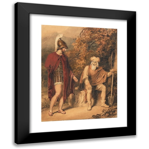 Richard Westall 15x18 Black Modern Framed Museum Art Print Titled - Alcibiades and Timon (ca. 1805)