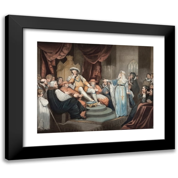 Richard Westall 24x20 Black Modern Framed Museum Art Print Titled - Catharine of Aragon Pleading Her Cause
