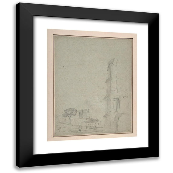 Richard Wilson 12x14 Black Modern Framed Museum Art Print Titled - View of the Colosseum (1751-56)