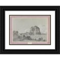 thumbnail image 1 of Richard Wilson 14x11 Black Ornate Wood Framed Double Matted Museum Art Print Titled: Temple of Minerva Medica, Rome (1754), 1 of 5
