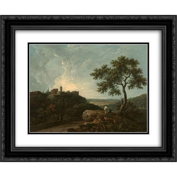 Richard Wilson 2x Matted 24x20 Black Ornate Framed Art Print 'Tivoli The Temple of the Sybil and the Campagna'