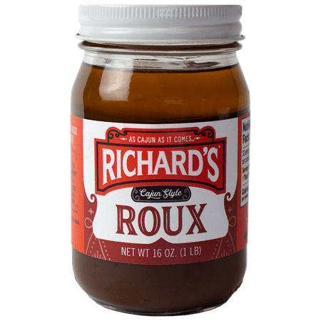Richard's Cajun Foods Cajun Style Roux 16 oz, Glass Jar Shelf Stable Base Nut Free