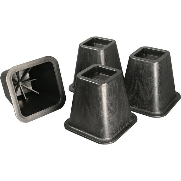 Richards 4PC Bed, Desk, Table Risers 6 inches Square Bed Riser In Black