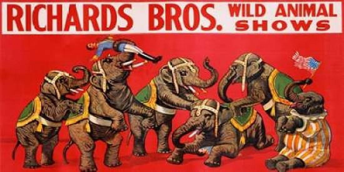 Richards Bros Wild Animal Shows ca 1925 Canvas Art - Anonymous (10 x 20)