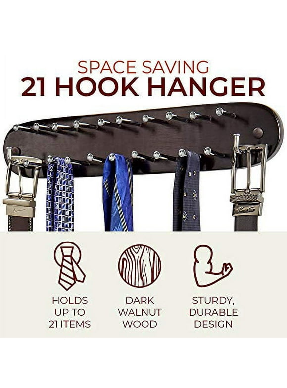 Richards Homewares Closet Accessories 21 Hook Tie Rack Scarf Hanger Belt (Colors Vary)