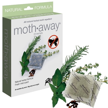 Richards Homewares Moth Away Sachets – 24-Pack Natural Herbal Moth Repellent, Non-Toxic & Chemical-Free, Fresh Scent for Drawers, Closets & Storage Bins