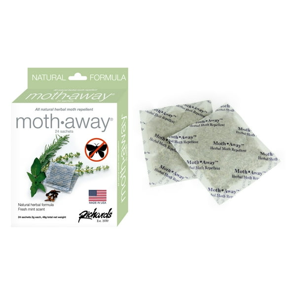 Richards Homewares Moth Away Sachets Nontoxic (White) (1-Pack of 24 Sachets )