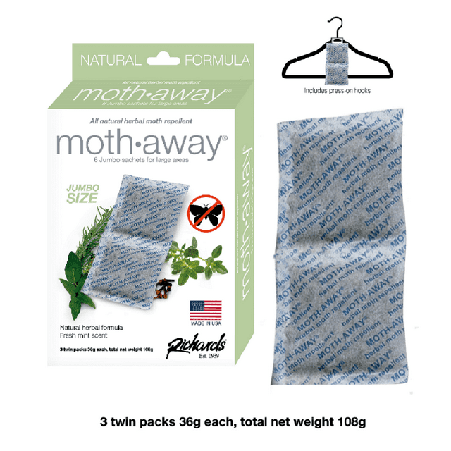 Richards Jumbo Herbal Moth Repellent Sachets, Peppermint Closet Packets
