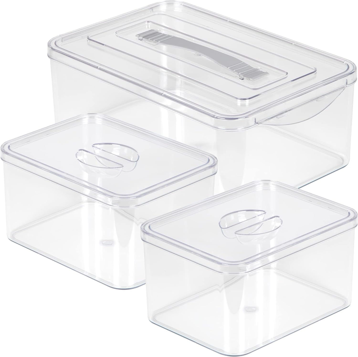 Clear BPA-Free Plastic Storage Bins with Removable Lids