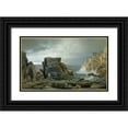 thumbnail image 1 of Richards, William Trost 14x10 Black Ornate Wood Framed with Double Matting Museum Art Print Titled - A Rocky Coast 1877, 1 of 4