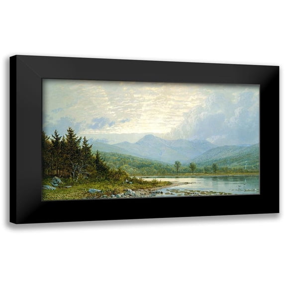 Richards, William Trost 18x12 Black Modern Framed Museum Art Print Titled - Sunset on Mount Chocorua, New Hampshire 1872
