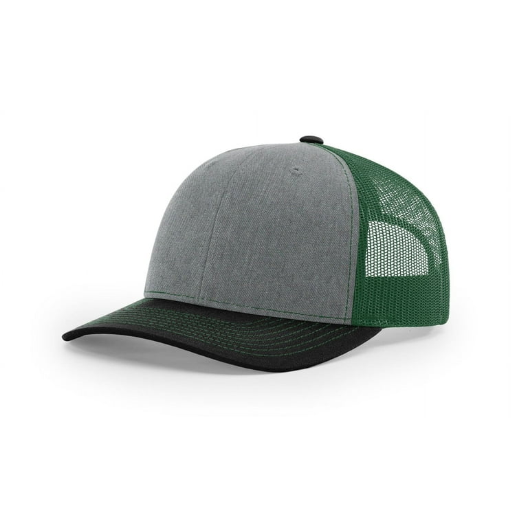 Richardson 112 Trucker Hat Tri Heather Grey/Dark Green/Black