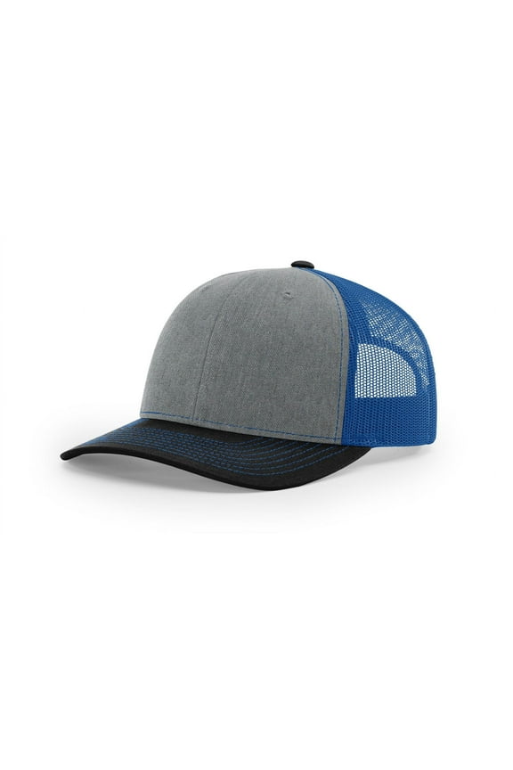 112 Trucker Hat - Tri Heather Grey/Royal/Black OSFM