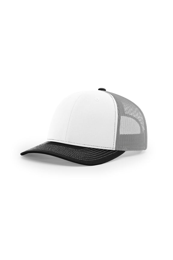 112 Trucker Hat - Tri White/Aluminum/Black OSFM