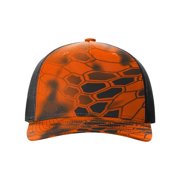 Richardson Printed Five Panel Trucker Hat 112PFP, One Size Fits Most, Kryptek Inferno/Black