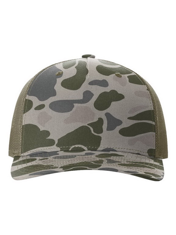 Printed Five Panel Trucker (112PFP), Size OSFM, Marsh Duck Camo/Loden
