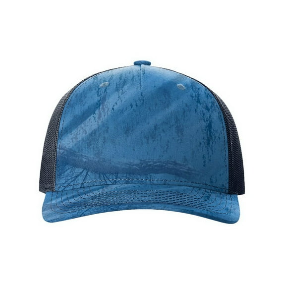 Richardson 112PFP Printed Five-Panel Trucker Cap-Realtree Fishing Light Blue/ Navy