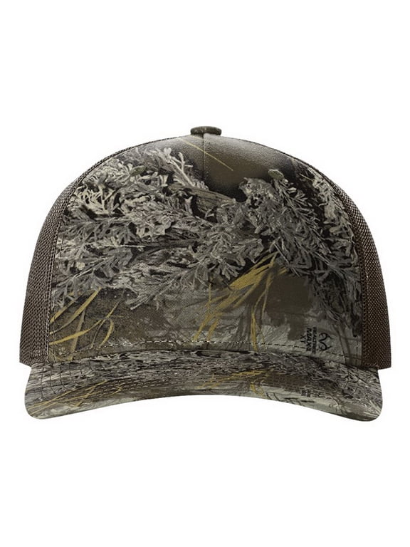 112PFP Printed Five-Panel Trucker Cap-Realtree Max-1/ Brown