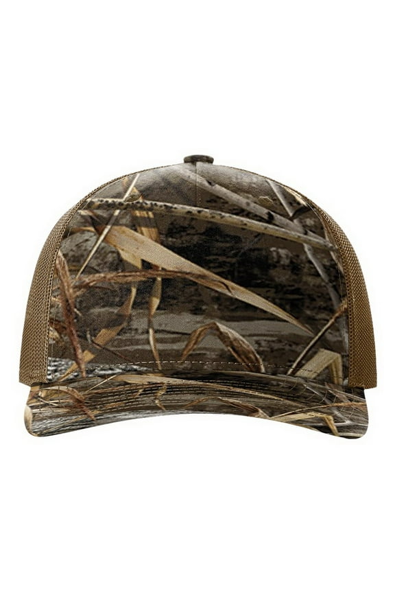 112PFP Printed Five-Panel Trucker Cap-Realtree Max-7/ Buck