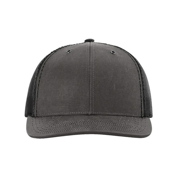 Richardson 112WF Oil Cloth Trucker Cap-Charcoal/ Black
