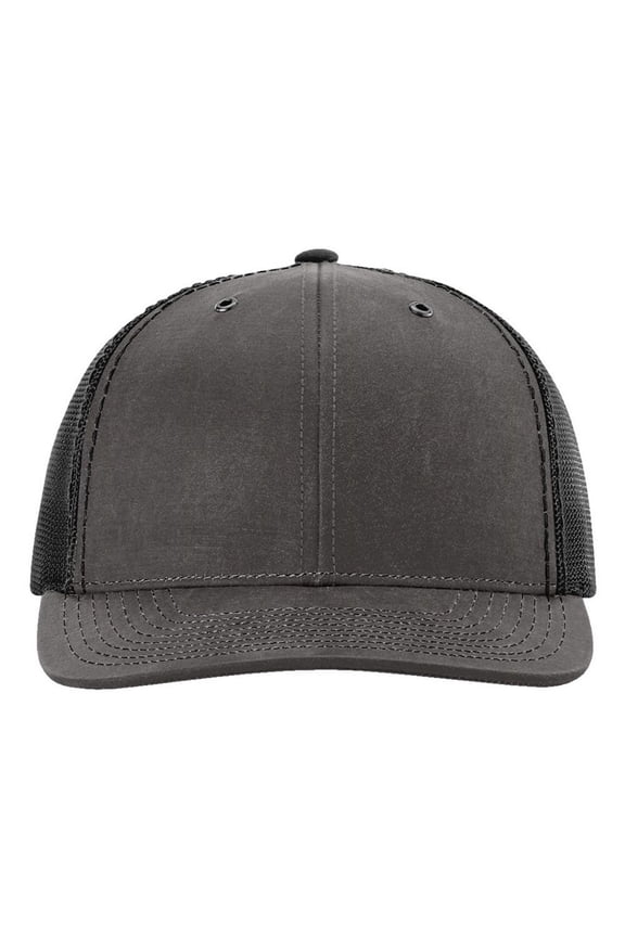 112WF Oil Cloth Trucker Cap-Charcoal/ Black