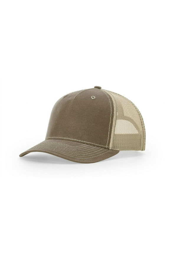 112WH Hawthorne Trucker Caps - Buck Khaki