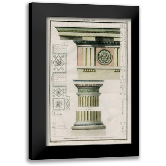 Richardson 11x14 Black Modern Framed Museum Art Print Titled - The Doric Order
