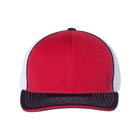 Richardson 172 Fitted Pulse Sportmesh with R-Flex Caps - Red White Navy Tri