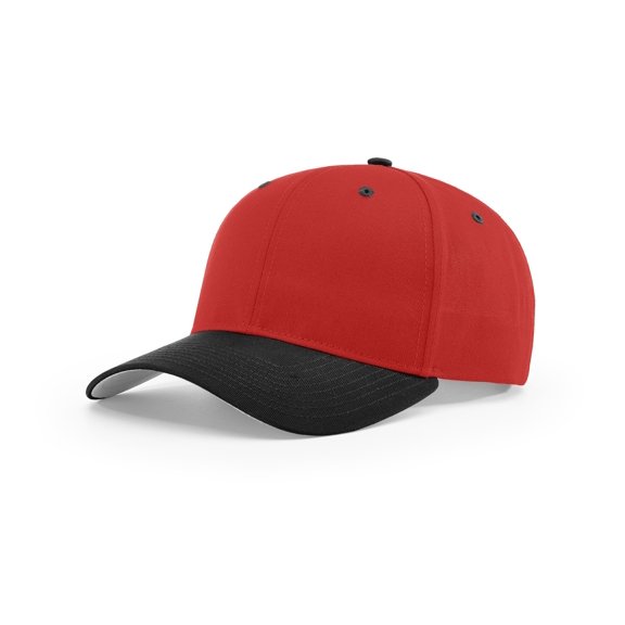 Richardson 212 Pro Twill Snapback Caps - Red Black
