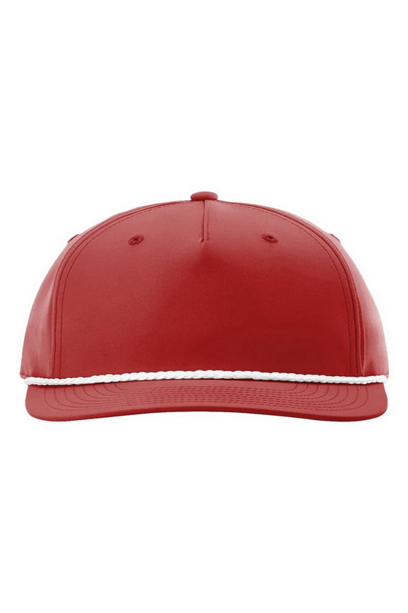 5 Panel Classic Rope Cap (258), Size OSFM, Solid Red/White