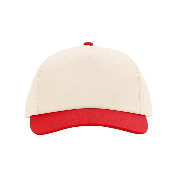 Richardson 356 Five-Panel Gramps Cap-Cream/ Red