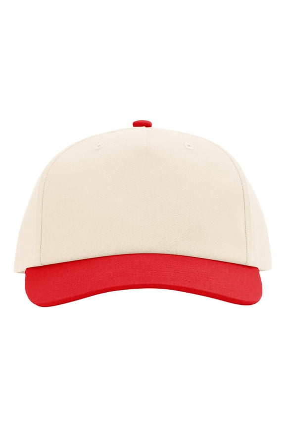 356 Five-Panel Gramps Cap-Cream/ Red